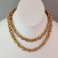 Vintage Chain Necklace Lot of 2 Curb Link Rope Gold Tone
