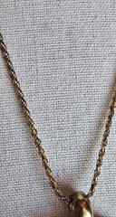 Diamond Cut Lion Head gold tone Pendant and 925 Italy Chain 28 In Vintage Read