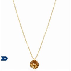 Les Nereides La Diamantine Golden Brown Round Stone Pendant Necklace