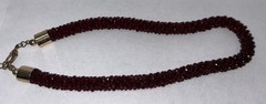 vintage ALDO almandine red cluster bead choker necklace
