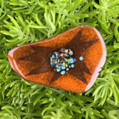 Enamel On Copper Picasso Abstract Vintage Multicolor Brooch•Pendant 2.25”Artisan