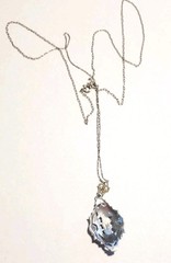 Edwardian Pendant / Necklace, Sterling Silver Filigree, Marcasites, 28 in. Chain