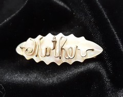 Vintage Mother Of Pearl Pin Brooch and Bar/Barrette