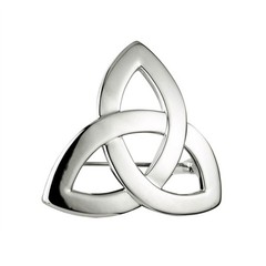 Solvar 100% Rhodium Trinity Knot Brooch, 1.5 inches