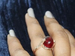 0.66ct Rose Cut Diamond Garnet Victorian Look 925 Silver Anniversary Ring