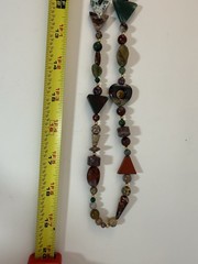 Multicolor Polished Gemstone 14k Gold Filled Bead Necklace Arrow Heart 38”