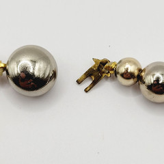Choker Style Light Gold Tone Shiny Round Bead Vintage 1970s Necklace 15 Inch