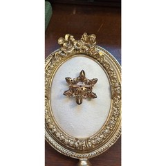 Beautiful Vintage Orange Brown Rhinestone Spray Pin Brooch