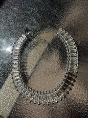Vintage Clear Rhinestone Baguette Choker-Macy’s INC-Mid-century Style-Stunner!