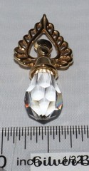 Sterling Silver Gold Toned Vintage Lenox Faceted Crystal Angel Pendant