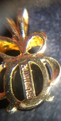 Antique Lind 14k Gold Filled Onyx Tourmaline Diamond Jewelry Pendant Charm