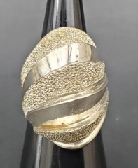4 Sterling Silver Rings Modernist & Wide Free Form Rings Size 7-7.5