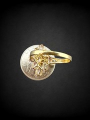 Vintage Pale Tanzanite Diamond 10kt Yellow Gold Cocktail Ring Sz 8 3.58g LGL