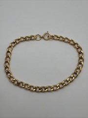 VTG 1/20 12K GF Gold Filled Curb Chain Starter Charm Bracelet