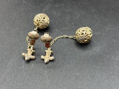 Vtg Monet Avon Gold Tone Filigree Ball Orb Bracelet, Necklace Dangle Earrings