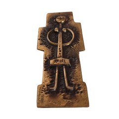 Percz Janos Copper Modernist Figural Lady Brooch, Signed E110