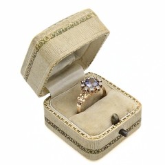 Antique Victorian 12K Gold .95 Tanzanite .45 CTW Diamond Ring Sz 6.5