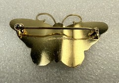 Vintage Hroar Prydz NORWAY Sterling Silver Enamel Butterfly Brooch Pin