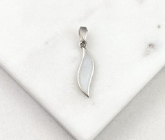 Vintage 925 Sterling Silver Mother Of Pearl Minimal Pendant
