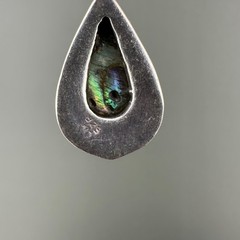 Vintage Earrings Sterling 925 Abalone Teardrop Dangle Pierced Marcasite READ