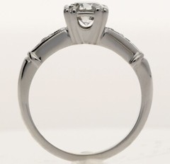 Vintage Diamond Engagement Ring .62CT Mine Cut 14K WG Size 4