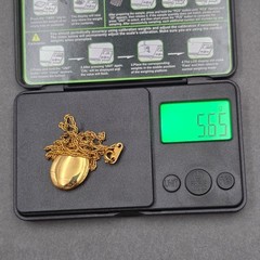 Vintage Hallmark Cards Locket Pendant Necklace 18″ Gold Tone Rope Chain
