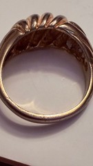 Vintage Gold Tone Statement Ring Size 8 Chunky Swirl Fashion Cocktail Ring