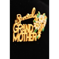 Danecraft Vintage Grandmother Pin Brooch Special Floral Gold Mother’s Day BinA10