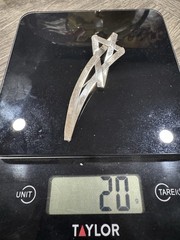 VINTAGE STERLING SILVER MODERNIST LARGE STAR BROOCH AND PEDANT