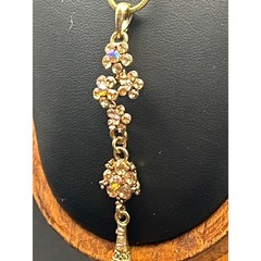 Vintage Clear AB Faceted Crystal Bead Strand Necklace | Aurora Pin