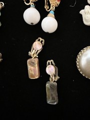 20 Pair Vintage Clip On EarRings Various Styles Colors Materials As Pictured 01