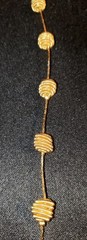 Vintage Trifari Gold Wired Ball Necklace Long Chain Signed 1980s