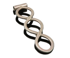 925 Sterling Silver Vintage Smooth Infinity Loop Open Slide Pendant PT9746