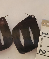 Estate Dangling Pierced Earrings Boho Brown Wooden Minimalist Fashion Jewelry