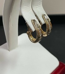Beautiful 14kt Yellow Gold & .75cttw Diamond Snap Back 20mm Earrings