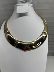 Vintage GoldTone Fringe 13 Panel Link Petite 1970’s Collar Choker 18″