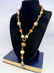 3 Pcs Vintage Bead Necklaces Lot Tribal Ethnic Bone Horn Glass Tribal Lot BP
