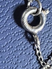 Oval, Abalone Shell carved cameo .800 sterling. Chain .925 16”