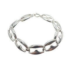 KARL LAINE 835 Silver Vintage Modernist Anchor Mariner Link Bracelet 7.5″