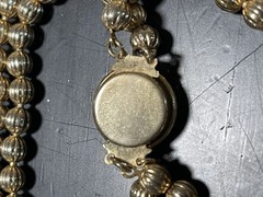 VTG Goldtone Textured Double Strand 24” Necklace Chain Strung Box Clasp Heavy