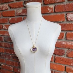 Pressed floral heart necklace