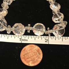 ANTQ Art Deco Crystal Necklace Sterling Silver 1920s GEMSTONE CUT Choker VTG 16”