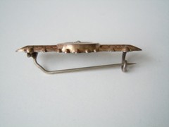 Antique Brooch Seed Pearl 3.8 G / 4.5 X 1.9 Cm