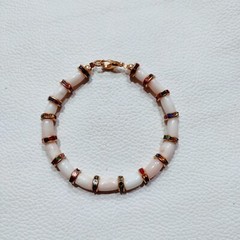 Natural Sea Coral Brass Handmade Bracelet Japanese Coral Gemstone Beads Bracelet