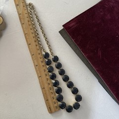 Banana Republic Anna Wintour Necklace Georgian Collet Riviere Black Crystal Vtg