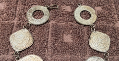 British-India Vintage 1/2 Anna and 1 Pice 7 Coin Bracelet