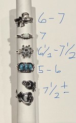 Avon Vintage Ring Lot of 5 – See photos size varies from 5-7