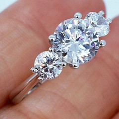 2.30Ct White Round Cut Moissanite Engagement Ring 14k White Gold Finish