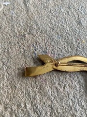 Vintage Taxco Brooch Pin Sterling Silver 3.5 Inches Tv-53 Bow Gold Tone 925