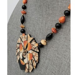 Vintage Lee Sands Lion Head Mosiac Inlay Pendant Necklace – Jewelry
